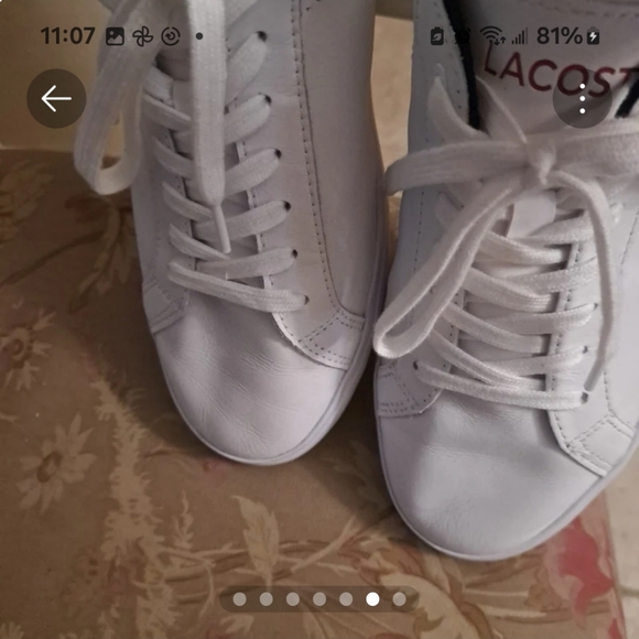 Lacoste Mens Power Court Tri Color Leather Sneaker Sz9.5 EUC - Picture 6 of 8